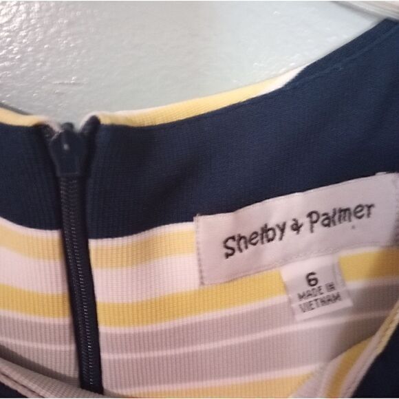 Shelby + Palmer sleeveless striped midi dress with belt - Picture 7 of 13